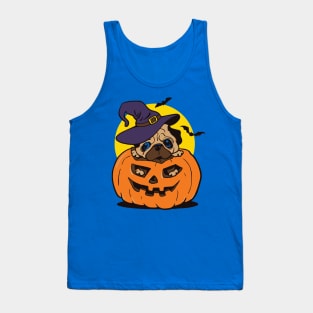 Pugkin Pug Dog Pumpkin Halloween Tank Top